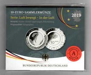 10 Euro Münze  In der Luft  Deutschland 2019 PP A Polierte Platte