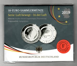 10 Euro Münze PP Serie  In der Luft   F  BRD Deutschland 2019