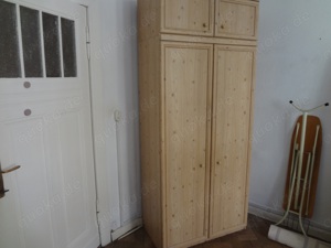 Kleiderschrank 2 türig, Eiche hell, mit Aufsatz, B 100 cm