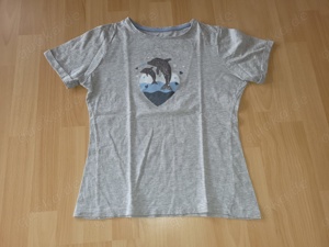 Mädchen T-Shirt grau Delphin Größe 152 158