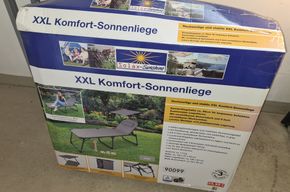 XXL Komfort-Sonnenliege mit Sonnendach und Auflage, extra breit