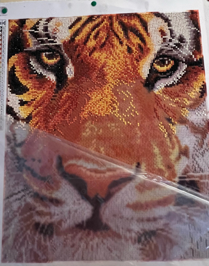 DIAMOND DOTZ  Diamond Painting Set Bengal Tiger, Kreativset, 42x36, nur gegen Abholung, mit Brett