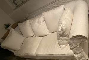 VERSAND möglich: XL Hussensofa 2,45 Landhausstil creme weiß waschbar TOP Husse Couch Cottage Landhau