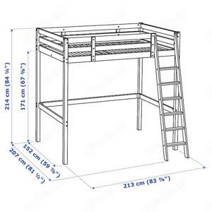 IKEA Hochbett STORA schwarz ungekürzt zu verkaufen