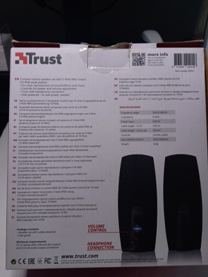 Trust Lautsprecherset für PC & Laptop, schwarz, neuwertig Bild 4