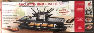 XXL Raclette und Fondue Kombi Set 8 und 12 Personen Gourmetmaxx