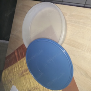 Tupperware Torten-Gefrierbehälter blau rund 