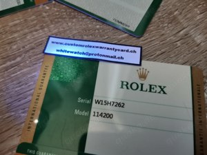 verkaufe Blanko Rolex Zertifikat Deutschland 