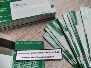 verkaufe Blanko Rolex Warranty Card Deutschland 