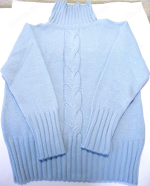 Warmer Damen Rollkragenpullover hellblau Gr. 38 - Neu Bild 4