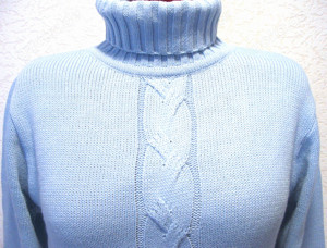 Warmer Damen Rollkragenpullover hellblau Gr. 38 - Neu Bild 2