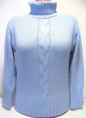 Warmer Damen Rollkragenpullover hellblau Gr. 38 - Neu