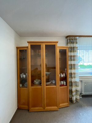 Wandschrank aus Massivholz mit Beleuchtung