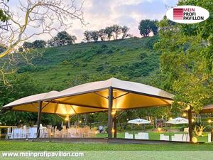 Pavillon 6x6 Überdachung Gazebo Pagodenzelt Festzelt Pvc Dach Restaurant Café Universität Zelt neu