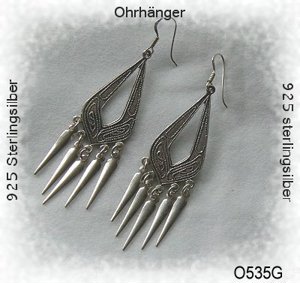 Ohrringe, 925 Silber im filigranen Design