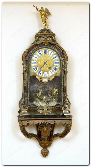 Signierte grosse Boulle Uhr Signiert Lemenu a Paris Pendule Uhr Tischuhr