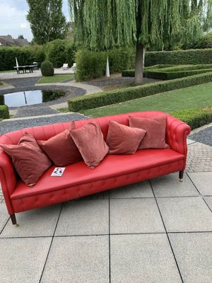 Poltrona Frau Sofa Leder rot Chester Divano Fumoir