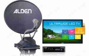 HDTV Camping Digital Sat Anlage Vollautomatisch Alden Onelight 60 HD Kompl set