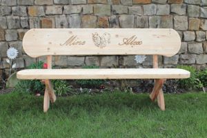 Gartenbank mit Gravur. Hochzeitsgeschenk. Weinachtsgeschenk. Bild 5