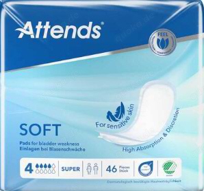 Attends  Soft 4 super Einlagen anatomisch 46 Stck Originalverpackt