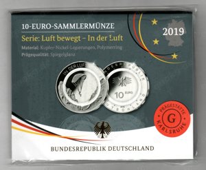 10 Euro Münze PP Serie  In der Luft   G  BRD Deutschland 2019