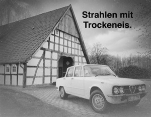 Trockeneisdiele 1771. Old- und Youngtimer. Strahlen mit CO  Eis. 