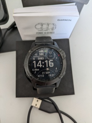 Garmin 6 Fenix pro mit Ladekabel und Ladegerät 