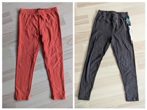 Lange Leggins Gr. 110 - Mädchen: coral und schwarz