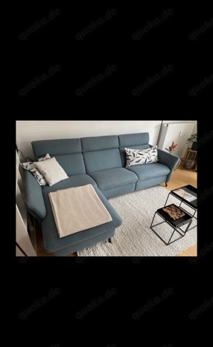 L-Couch Himolla grau blau 