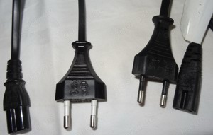 D Netzkabel 2 Stk Eurostecker Typ C auf C7, 0,75mm , VDE, schwarz 170 190 Stromkabel  gebraucht