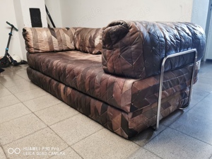 Vintage Tagesbettsofa Patchwork Leder 1970er Jahre