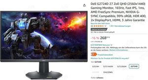 NEU DELL 27" G2724D 165 Hz + Rechnung (19.09.2024) Gaming Monitor