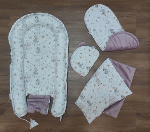 Babynest mit Zubehör (Kissen, Decke, Unterlage)