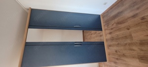 Schlafzimmerschrank Buche und blau