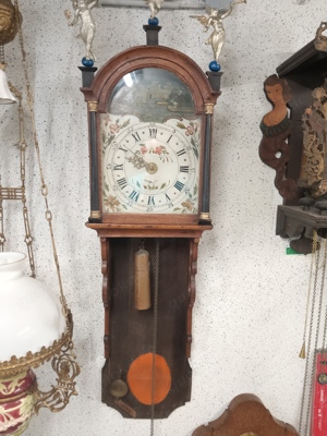 Schöne Antike halb kästen Uhr ( Friese Staart klok ) lauft perfekt 1880 jahrgang 