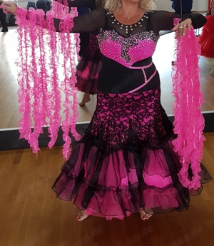 Standardkleid Tanzen Stretch pink schwarz 36 38 40 S M L Bild 2