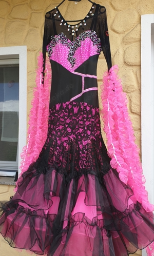 Standardkleid Tanzen Stretch pink schwarz 36 38 40 S M L Bild 3