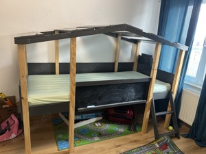 Kinder Hausbett grau 