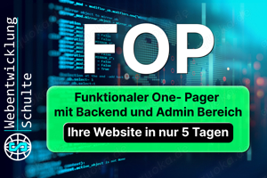 Funktionaler One-Pager (FOP) mit Admin Bereich   Ihre Website in nur 5 Tagen Online  