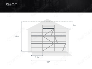 8x9m Arbeitsgerüst Giebelgerüst Alu-scaff 73 Baugerüst Lieferung kostenlos