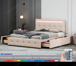 Neu Bett mit RGB Beleuchtung