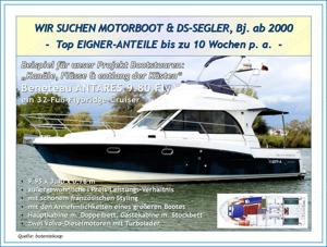 SENIOREN-Eigner-Gem. SUCHT MOTOR- und DECKSALON Boot und BIETET Miteigner-Anteile ab 5 Wochen p. a.