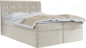 Boxspringbett mit Bettkasten Doppelbett Gepolstert Bett Mit Matratze und Topper - wie NEU