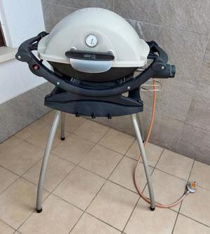 Grill Weber Q 1000 Gasbetrieben mit elektrischem Drehspieß