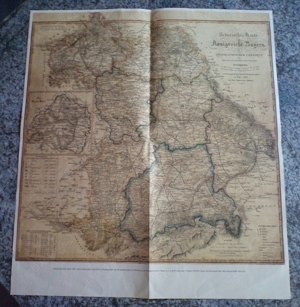 Übersichtskarte Königreiche Bayern, als geographischer Conspect, Nachdruck der Orignalkarte von 1830 Bild 3