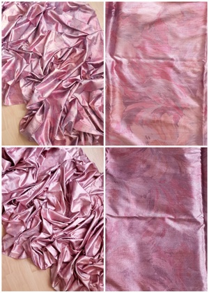 Deko Vorhang Brokat Stoff rosa mit Metallfäden 148 x 494 cm