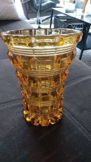 Vintage Amber Glass Bernsteinfarbe vase