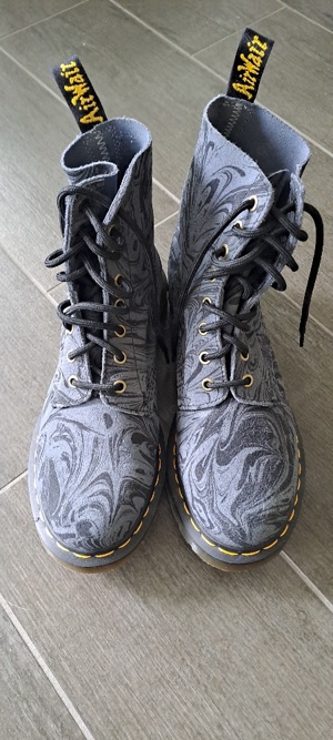 PASCAL - Plateaustiefelette - black grey marbled Dr. Martens