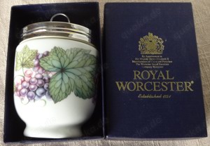 C Royal Worcester Egg Coddler Vine Harvest unbenutzt in Originalverpackung + Beschreibung