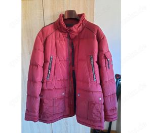 Herren Steppjacke Gr. 54 weinrot Kapuze Pelz Parka